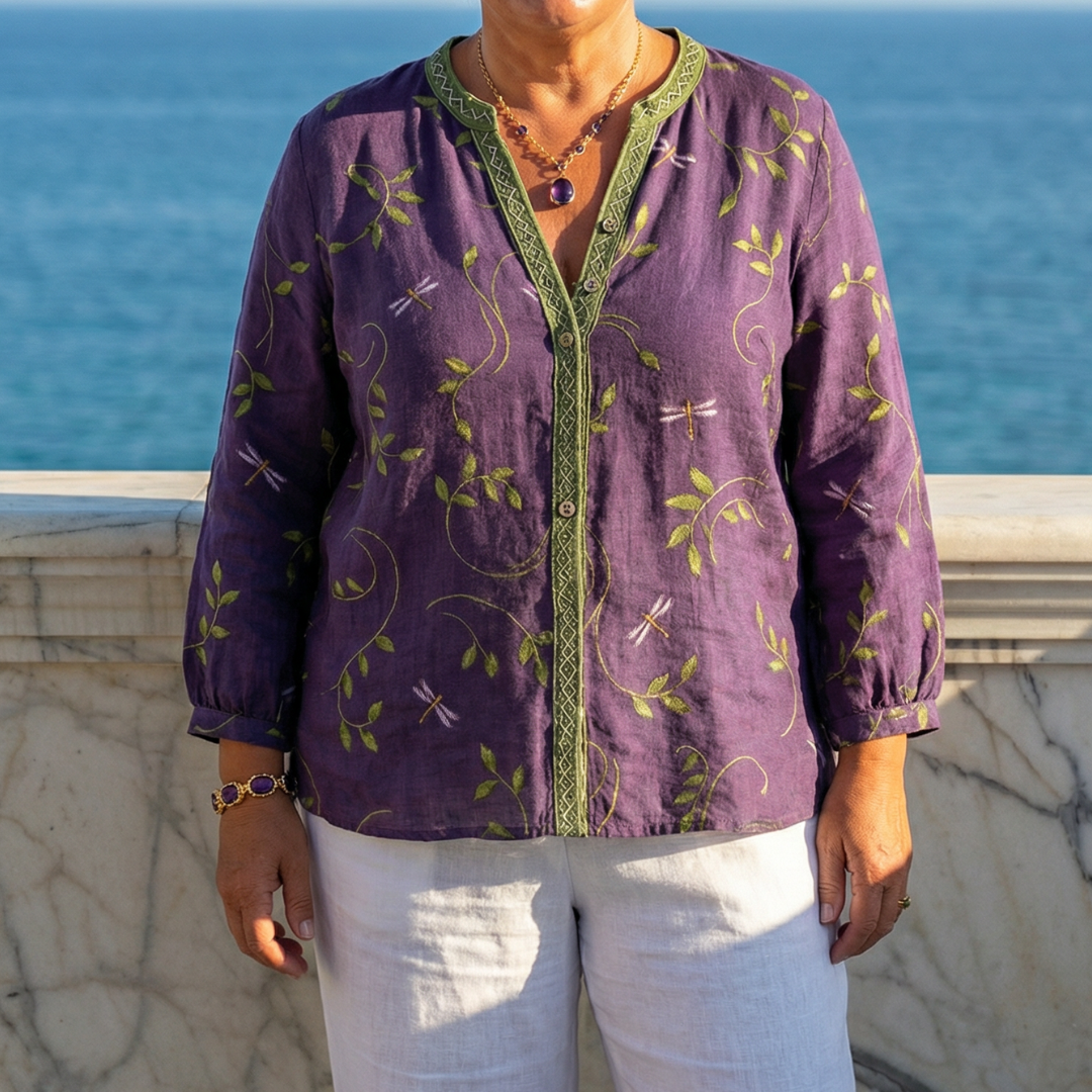 Lillian | Vintage Leaf Blouse