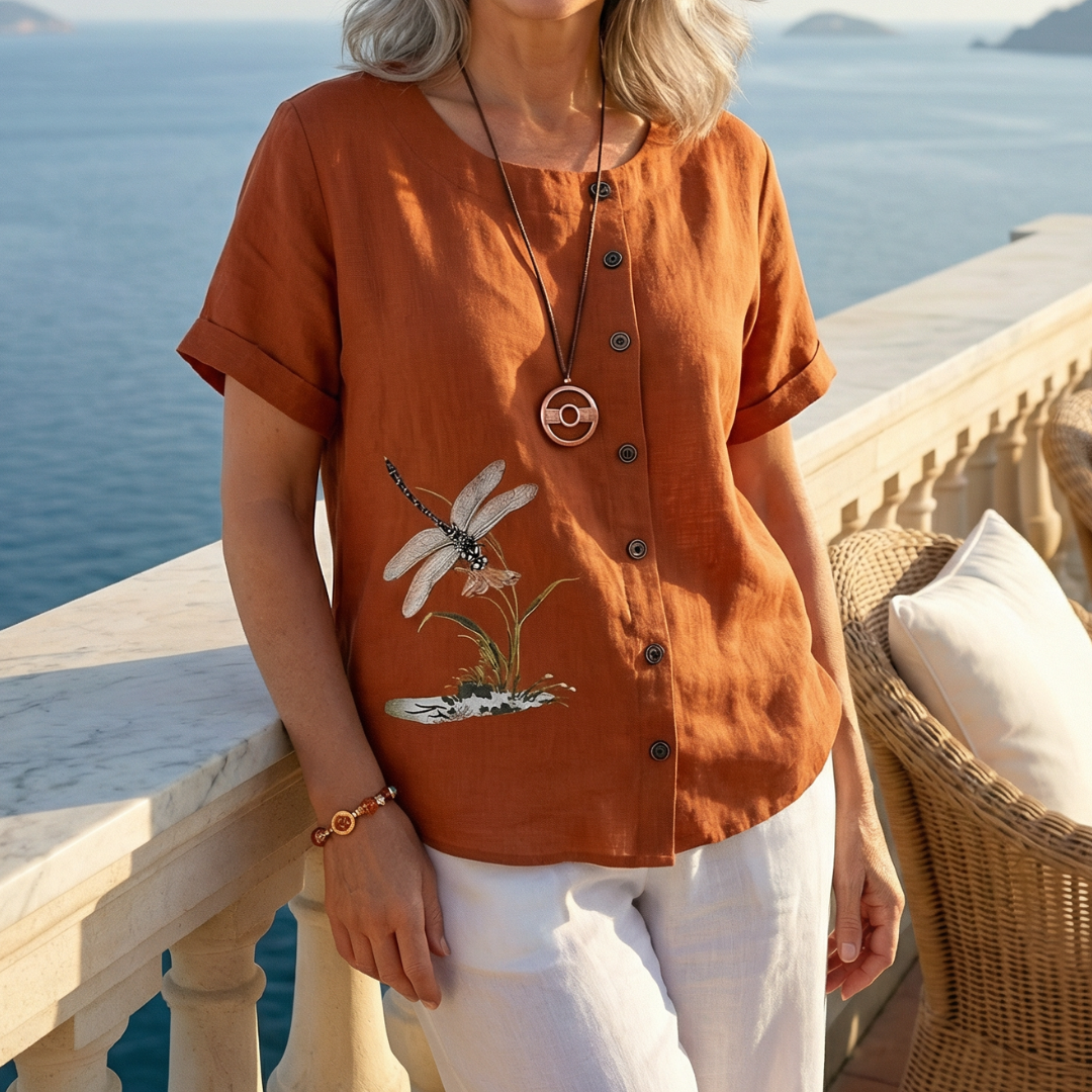 DRAGONFLY™ | Plus-Size Casual Button-Up Pullover Shirt