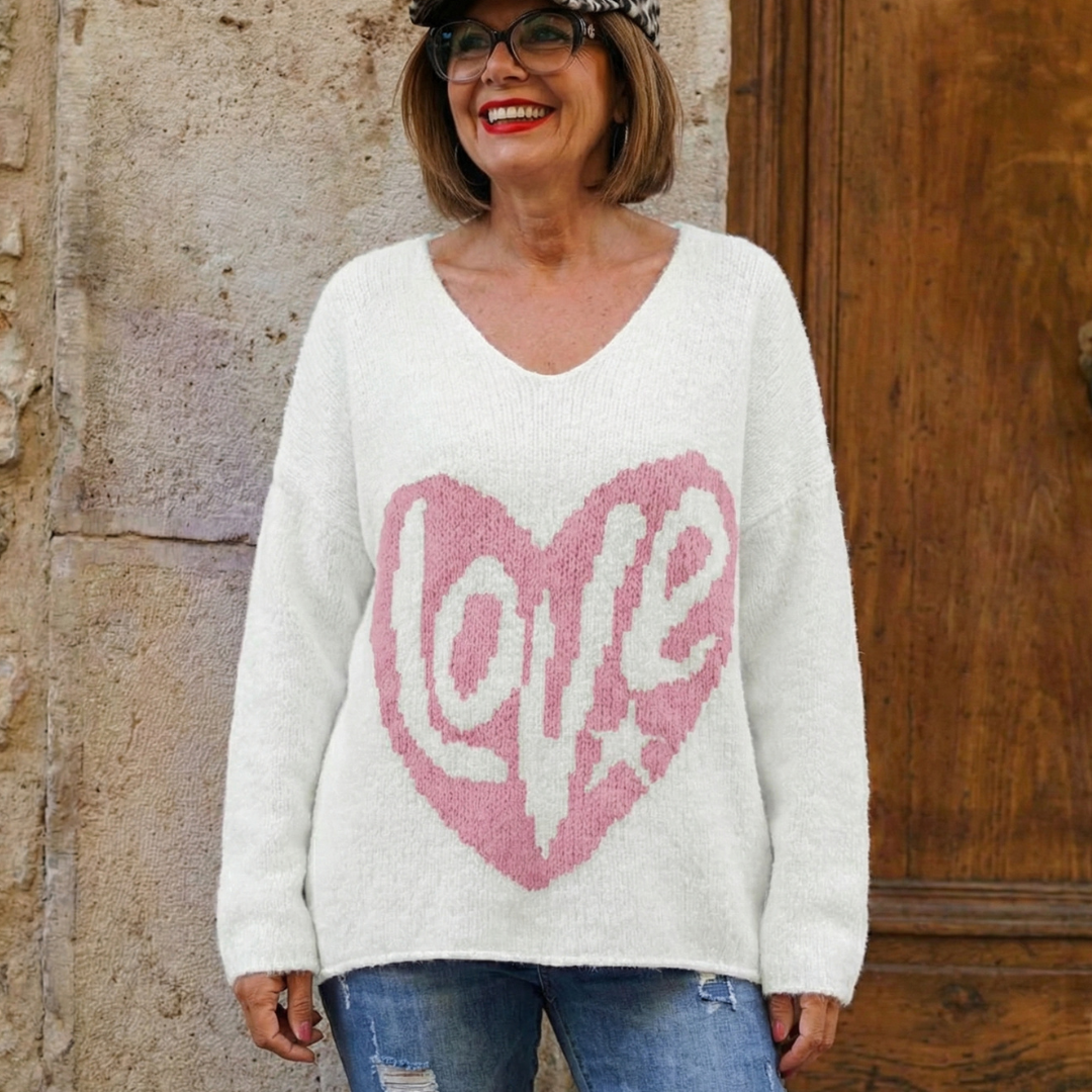 BELINDA™ | Plus-Size Heart-Shape V-Neck Top