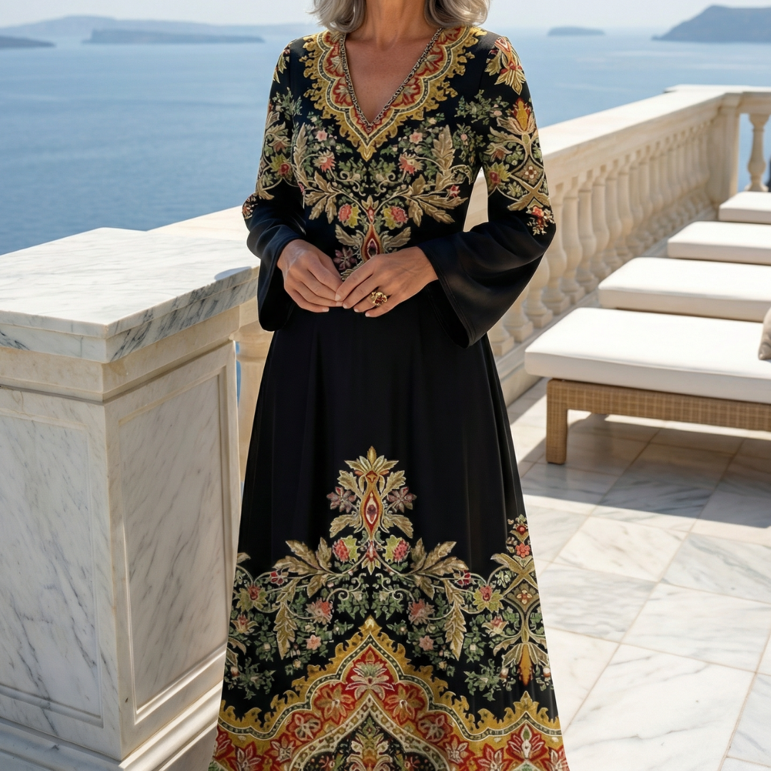 VALENCIA™ | Vintage Paisley Midi Dress