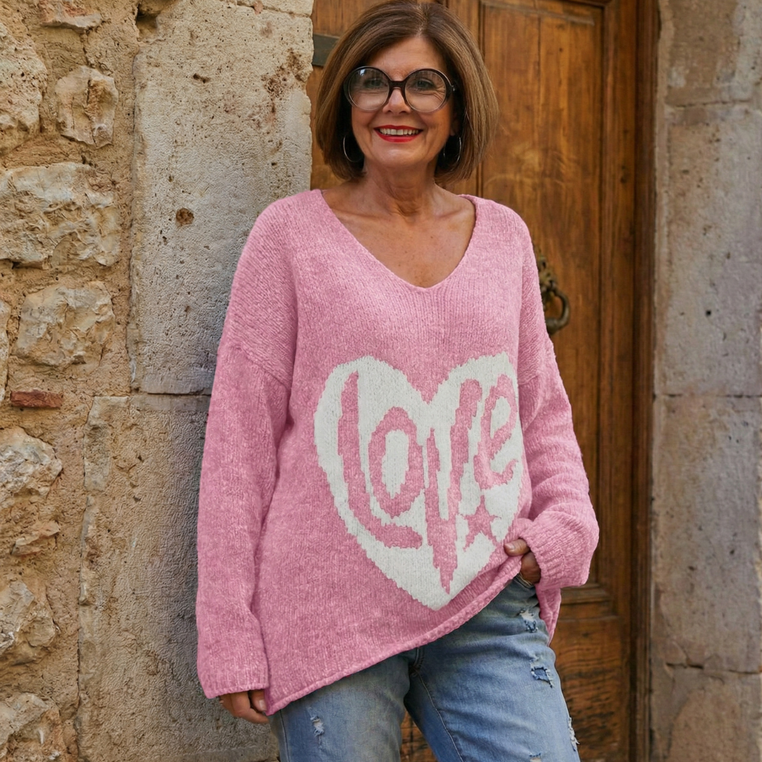 BELINDA™ | Plus-Size Heart-Shape V-Neck Top