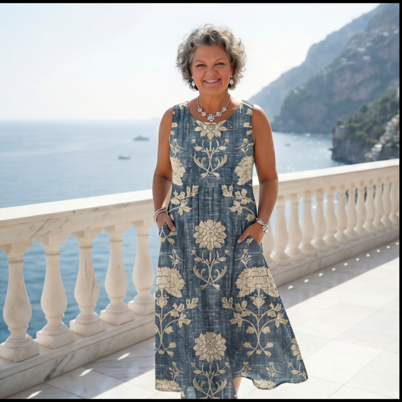 GEORGIA | COMFORTABLE DRESS WITH VINTAGE FLORAL PRINT
