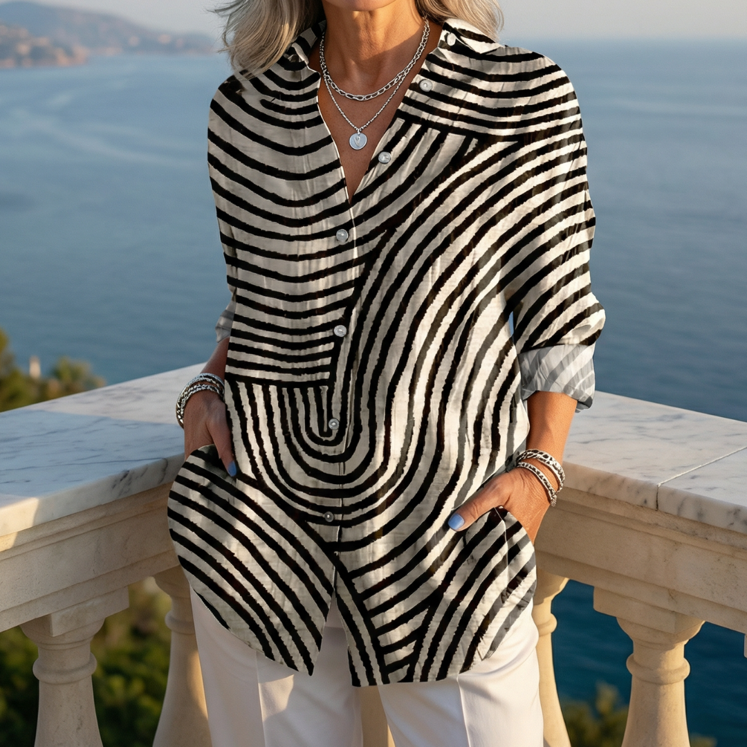 VERENA™ | Floral Collared Loose-Fit Shirt