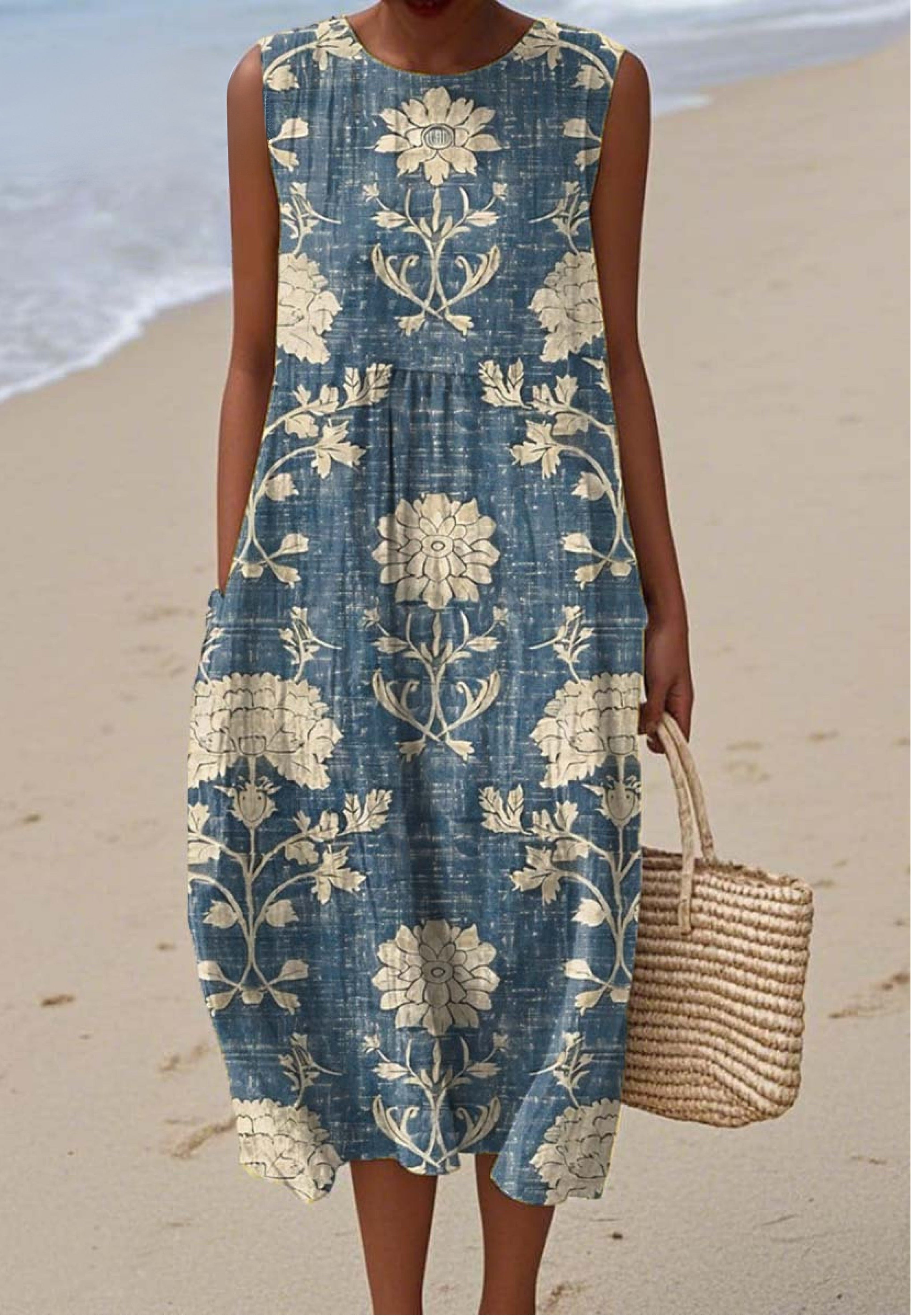 GEORGIA | COMFORTABLE DRESS WITH VINTAGE FLORAL PRINT