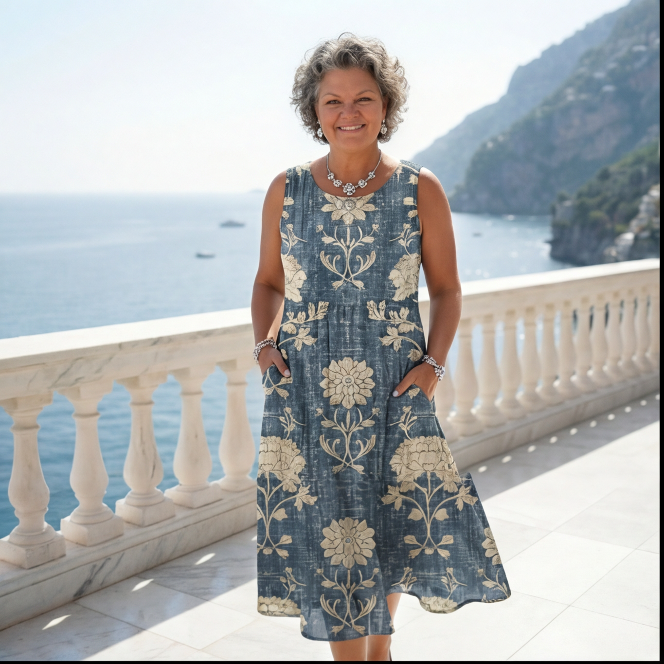 GEORGIA | COMFORTABLE DRESS WITH VINTAGE FLORAL PRINT