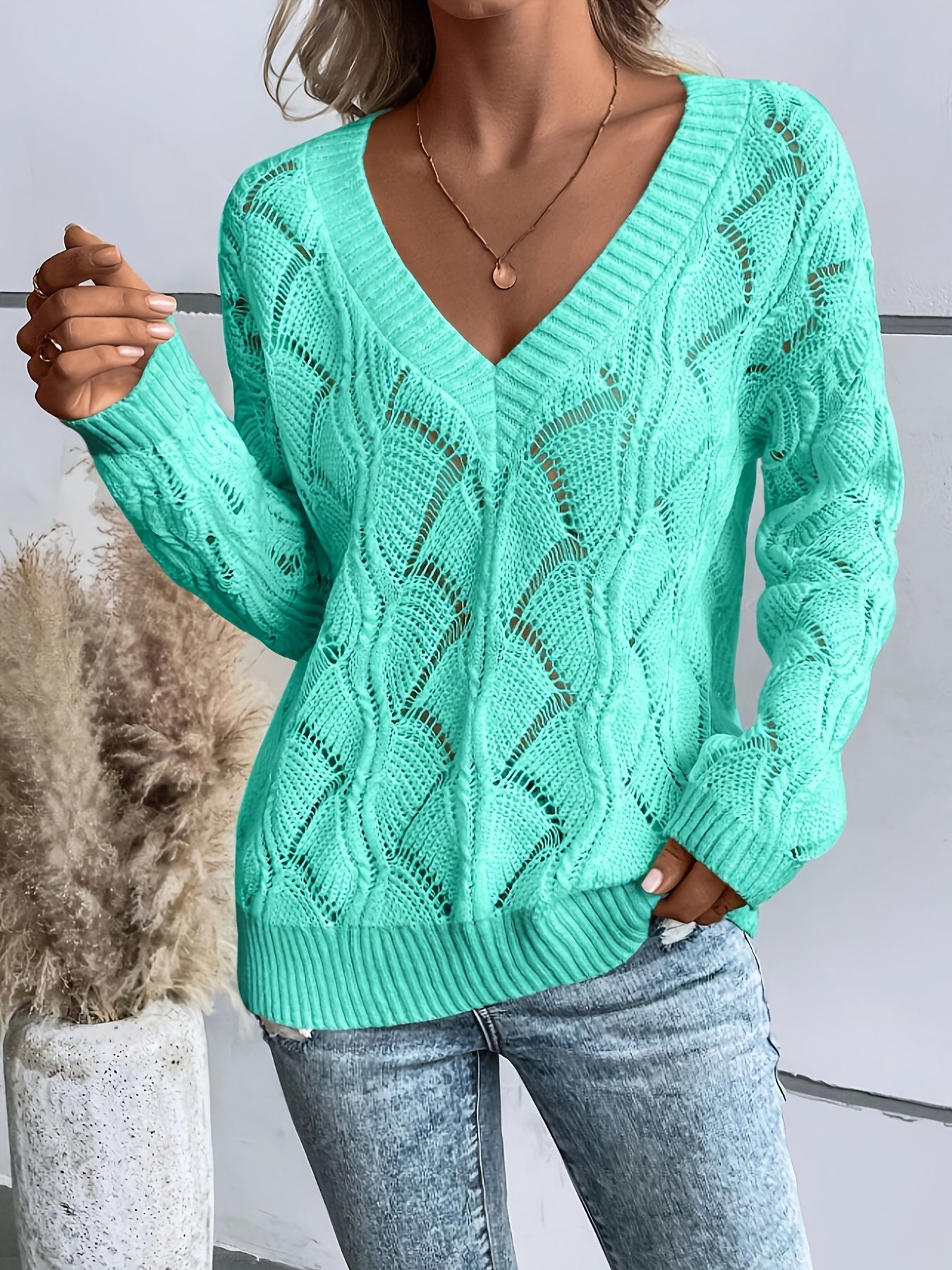SERENA™ | Elegant V-Neck Cut-Out Sweater