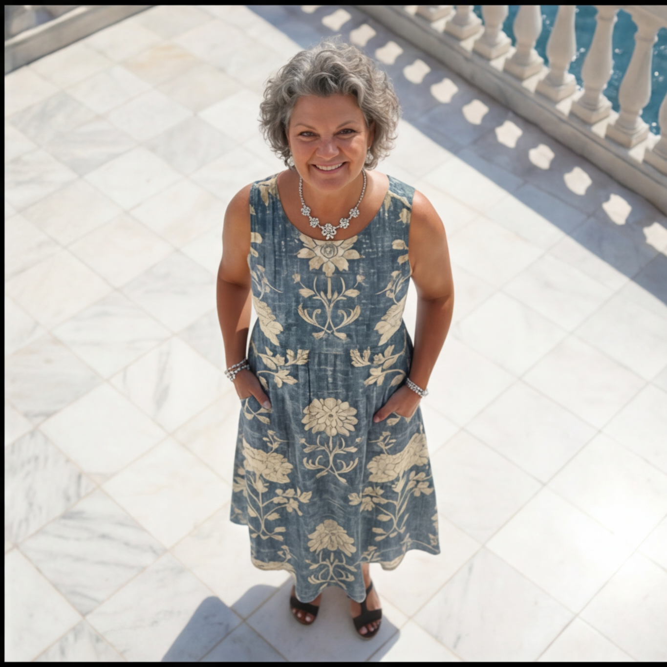 GEORGIA | COMFORTABLE DRESS WITH VINTAGE FLORAL PRINT