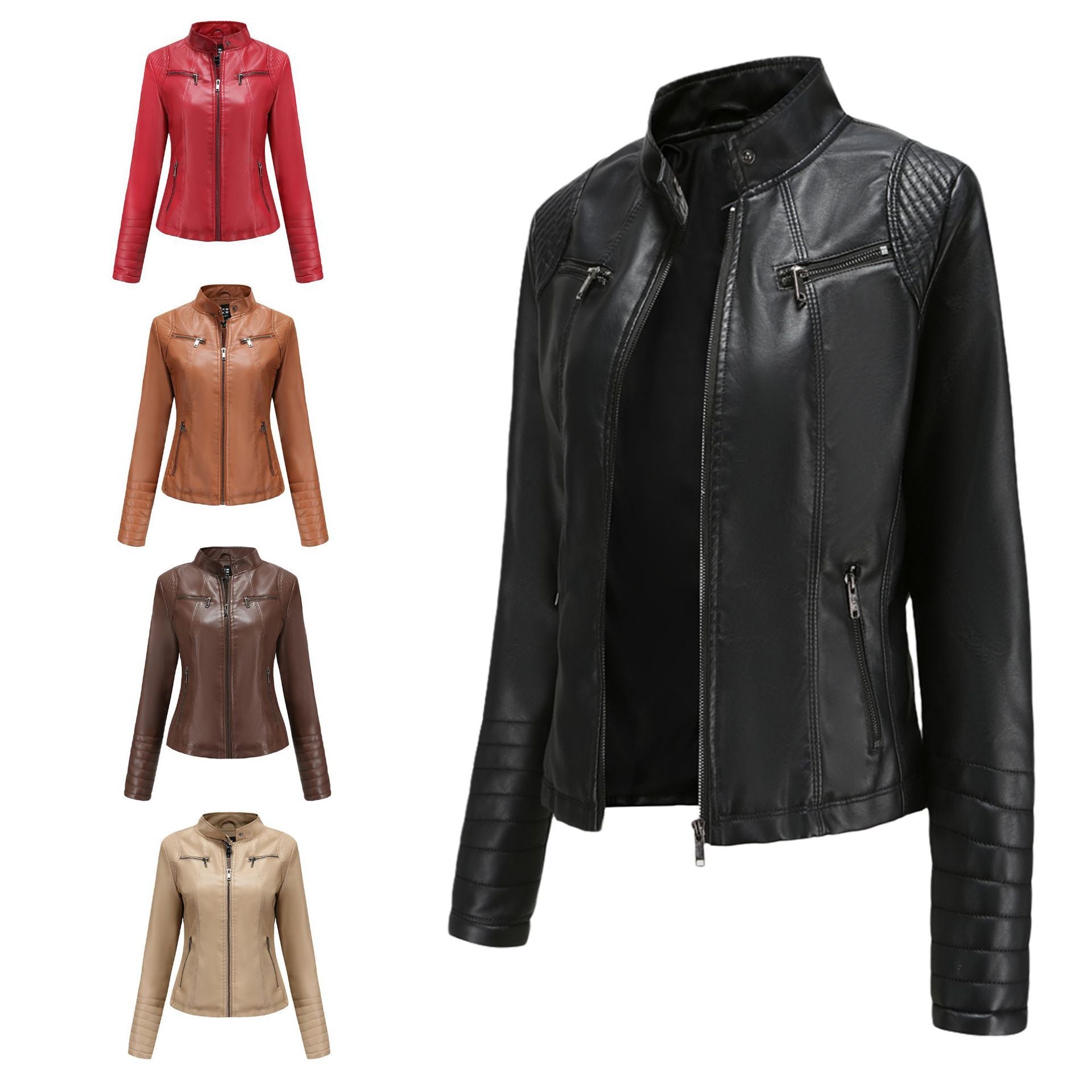 VALENTINA™ | Plus-Size Black Moto Biker Jacket