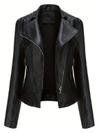 MONROE™ | Classic PU Leather Biker Jacket