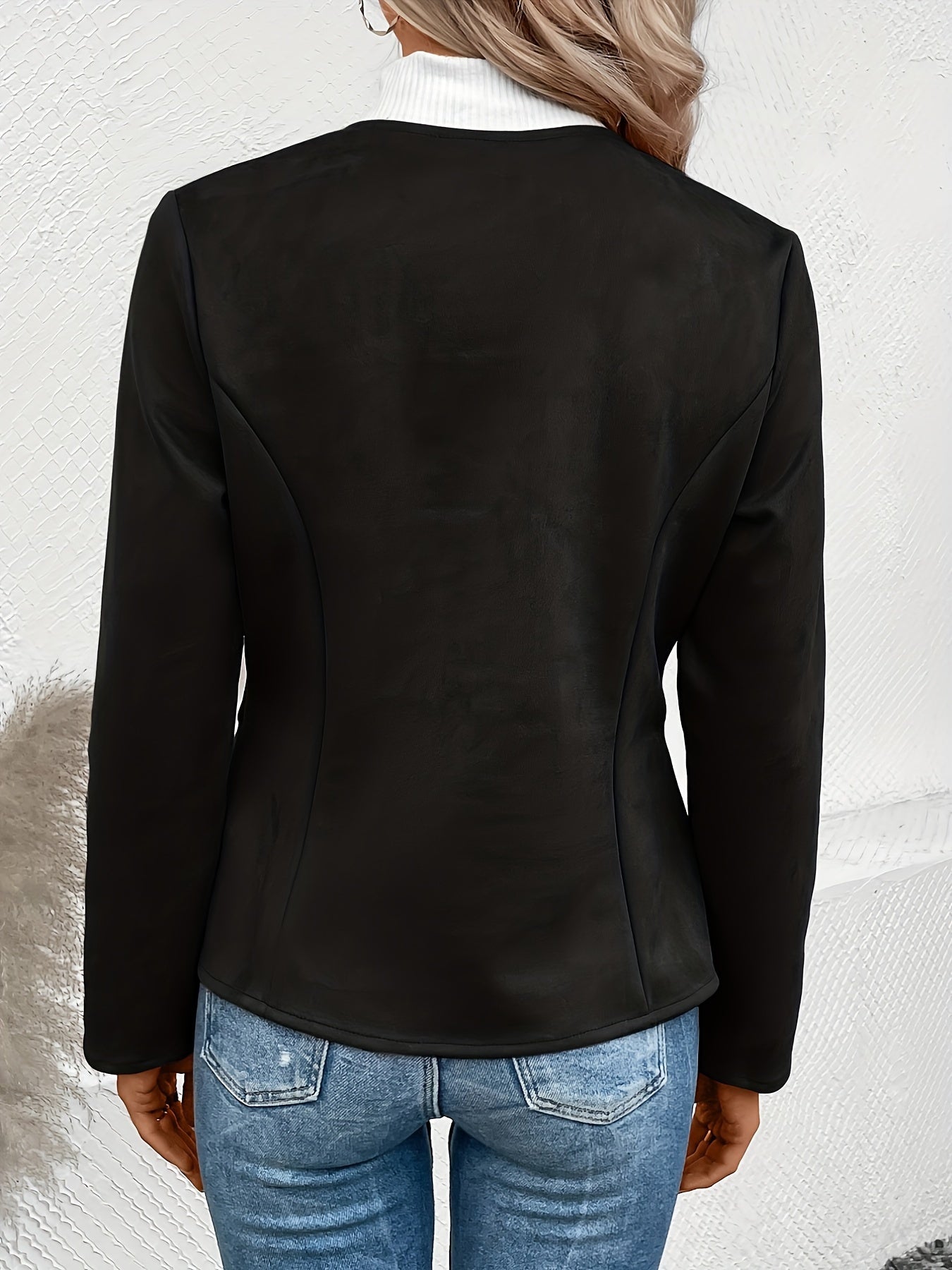 ADELE™ | Casual Zip-Up Round-Neck Leather Jacket
