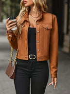 VICTORIA™ | Vintage-Inspired Suede Button-Front Jacket