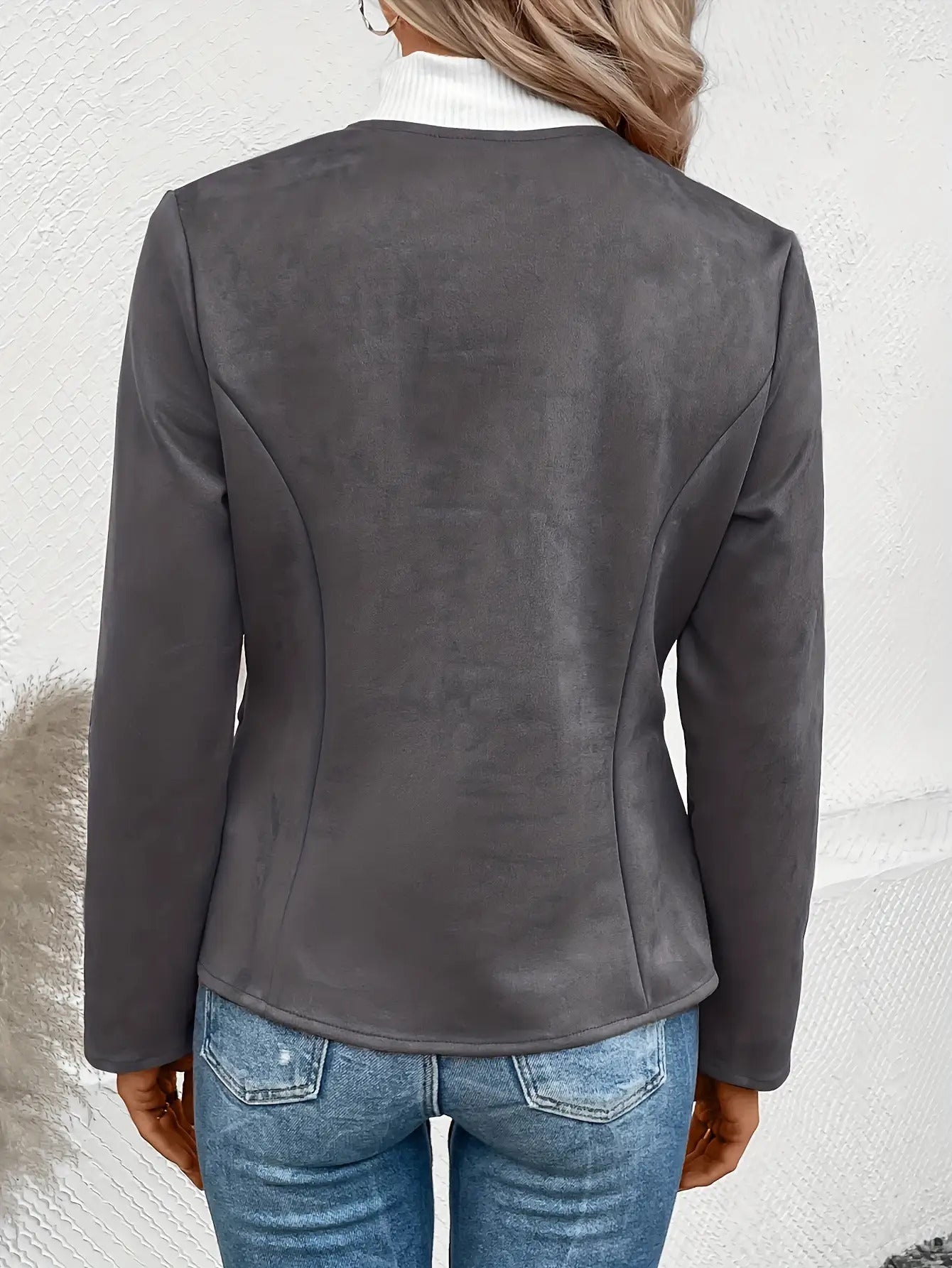 ADELE™ | Casual Zip-Up Round-Neck Leather Jacket