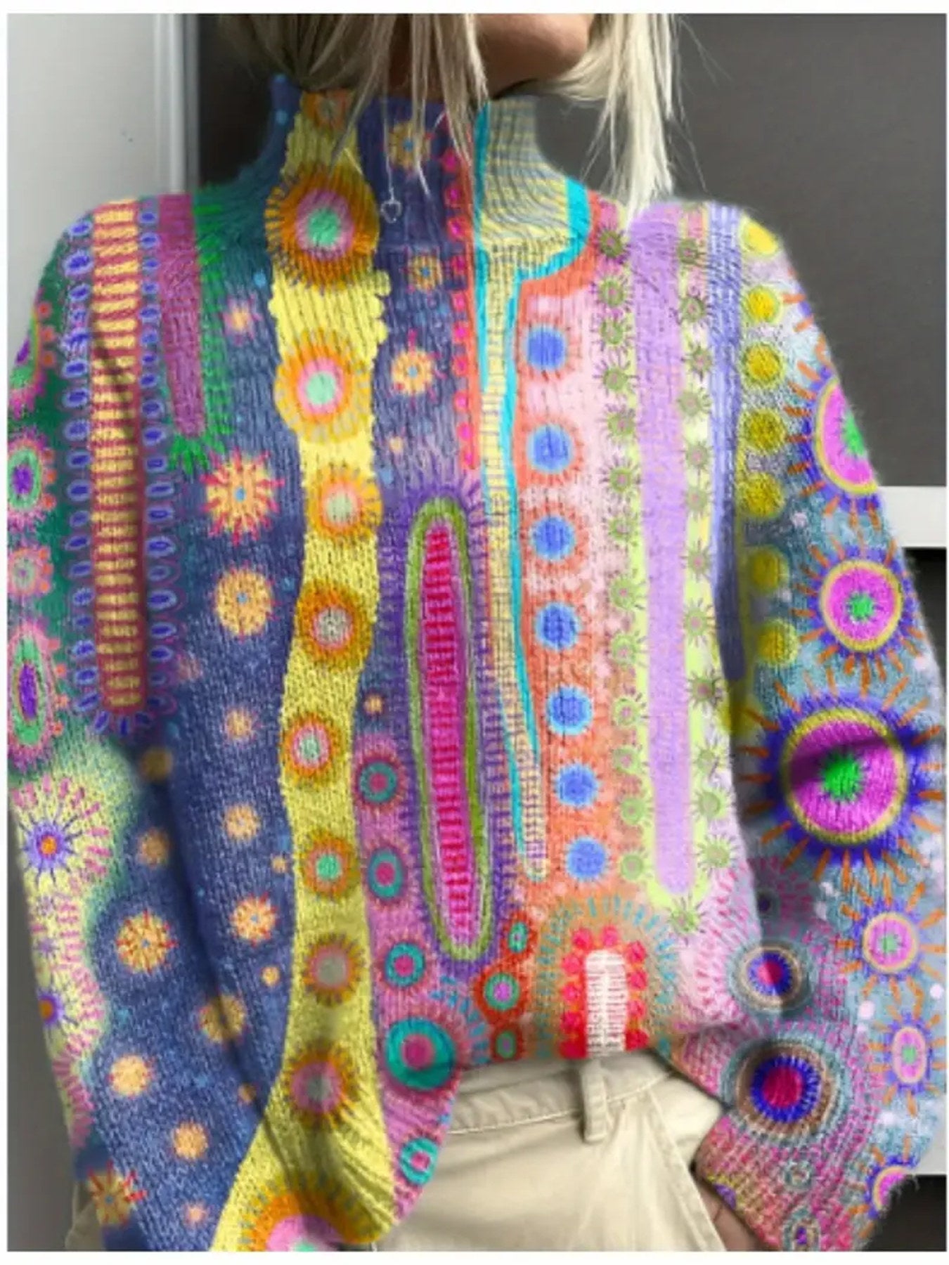 SONOMA™ | Abstract Art Multicolor Turtleneck Sweater