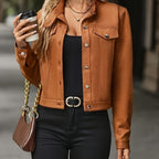 VICTORIA™ | Vintage-Inspired Suede Button-Front Jacket