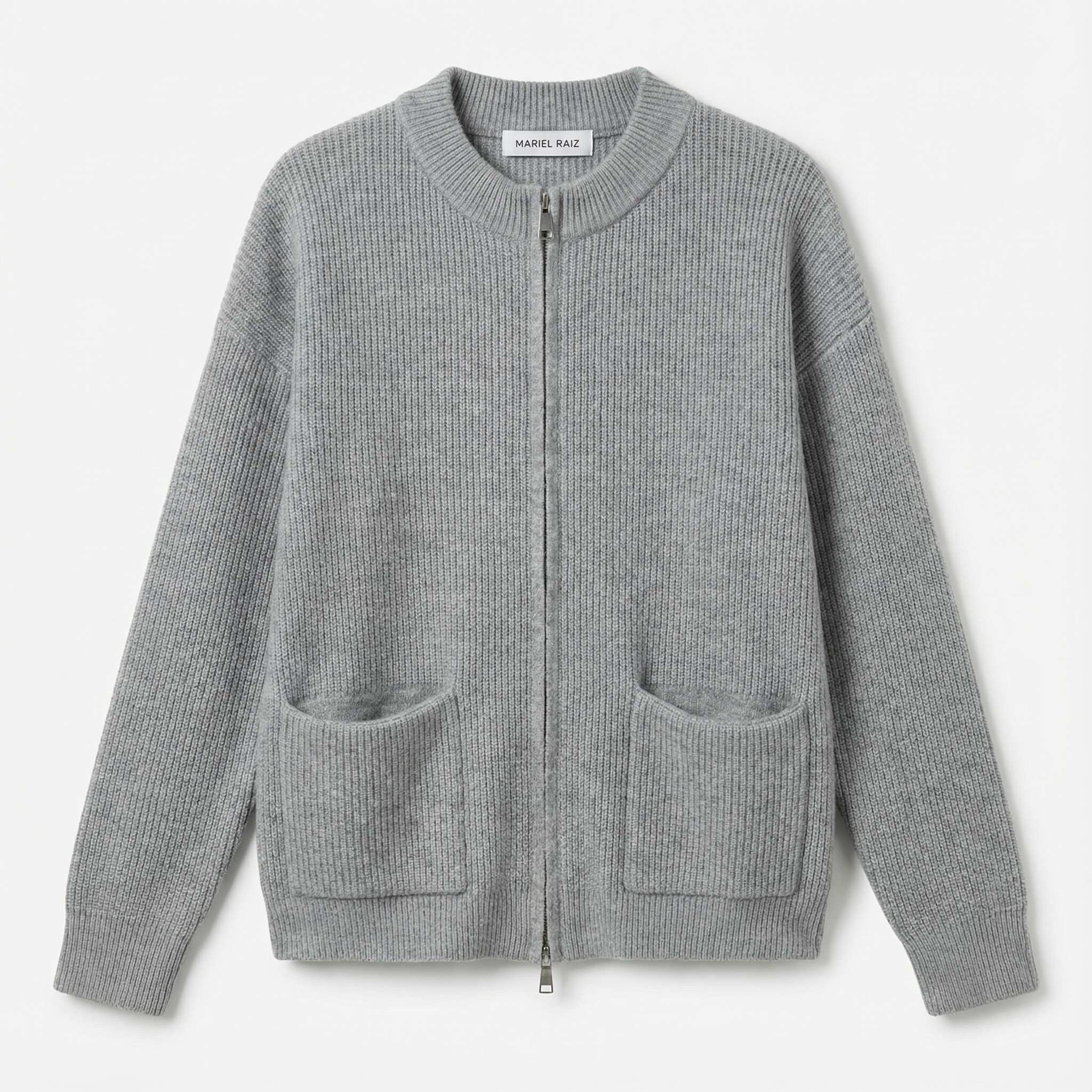 SARIA™ - Zip-Up Knit Cardigan