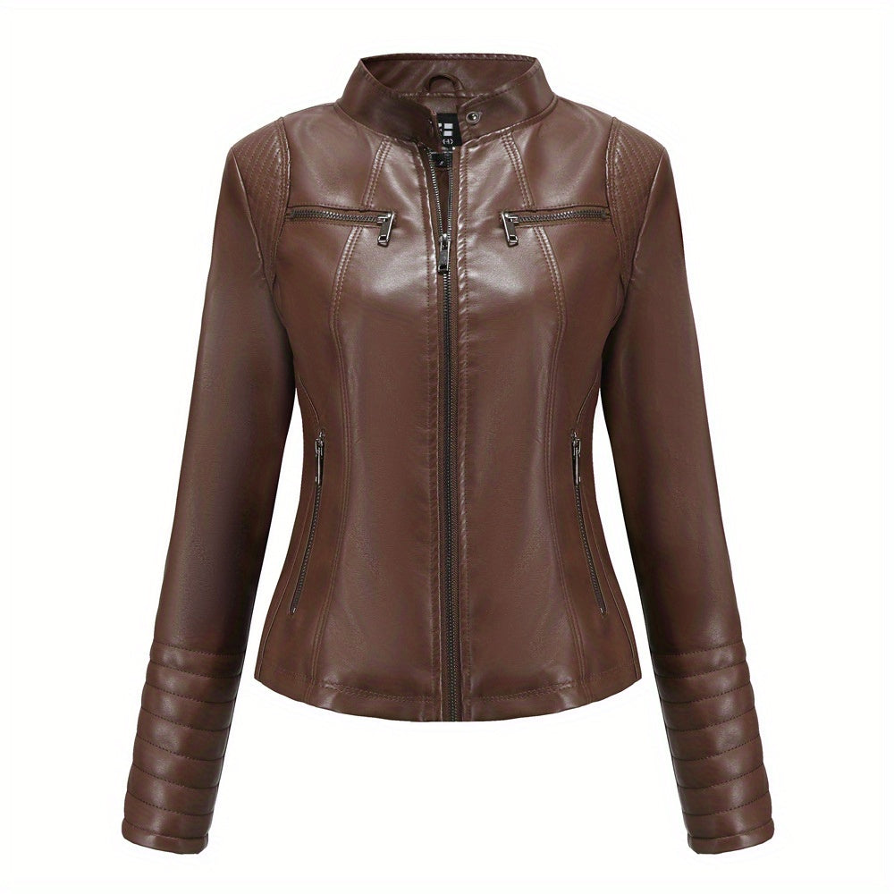 VALENTINA™ | Plus-Size Black Moto Biker Jacket