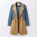 ELORA™ - Two-Tone Denim Trench