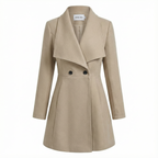 AURELIA™ | Elegant Double-Breasted Khaki Trench Coat