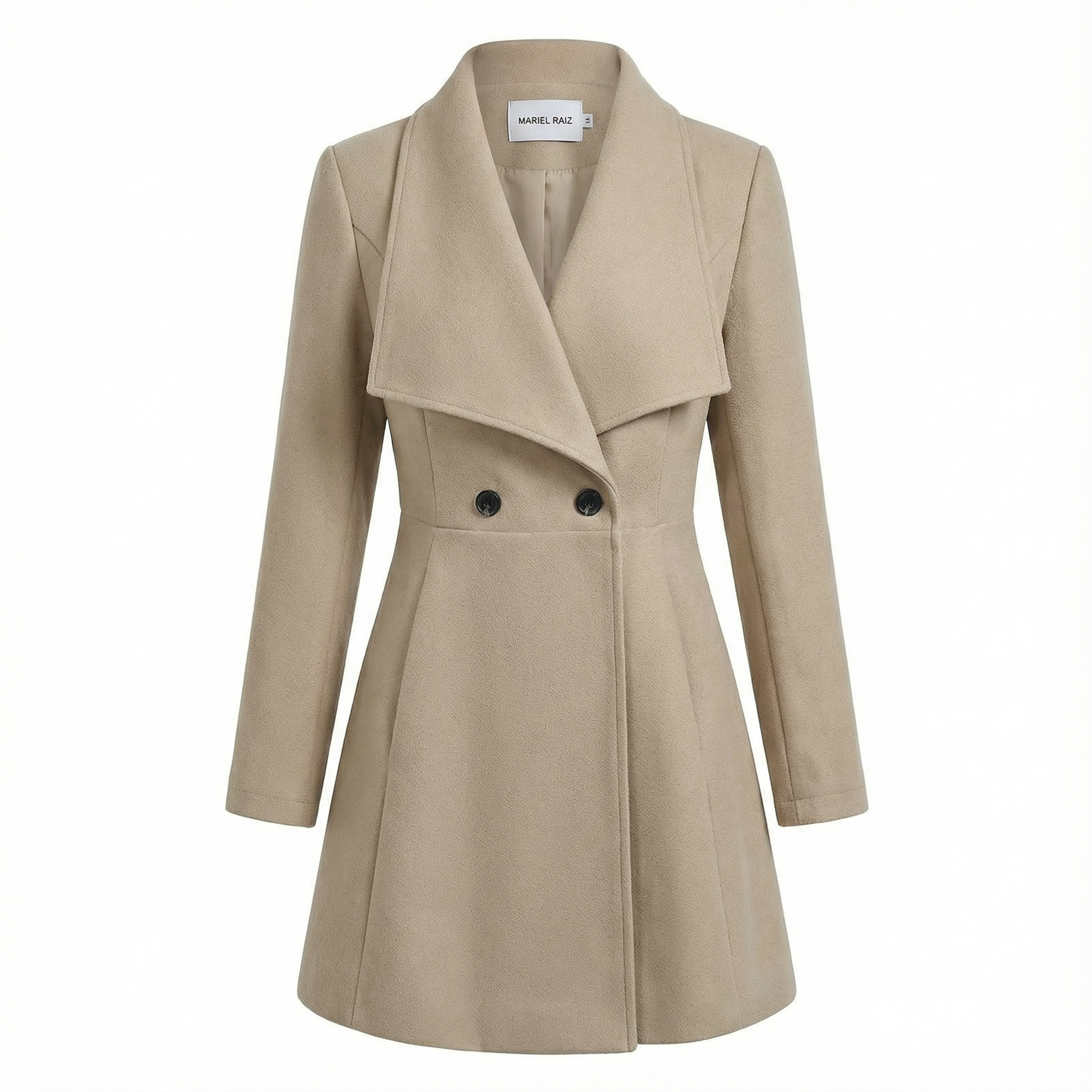 AURELIA™ | Elegant Double-Breasted Khaki Trench Coat