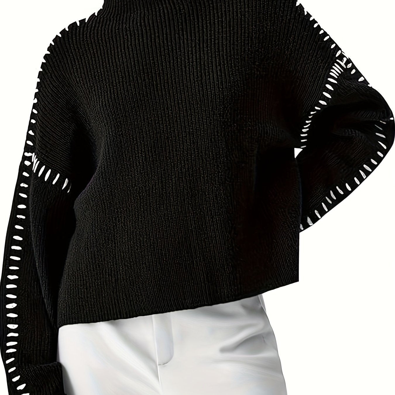 CELINE™ | Chunky High‑Neck Colorblock Winter Sweater