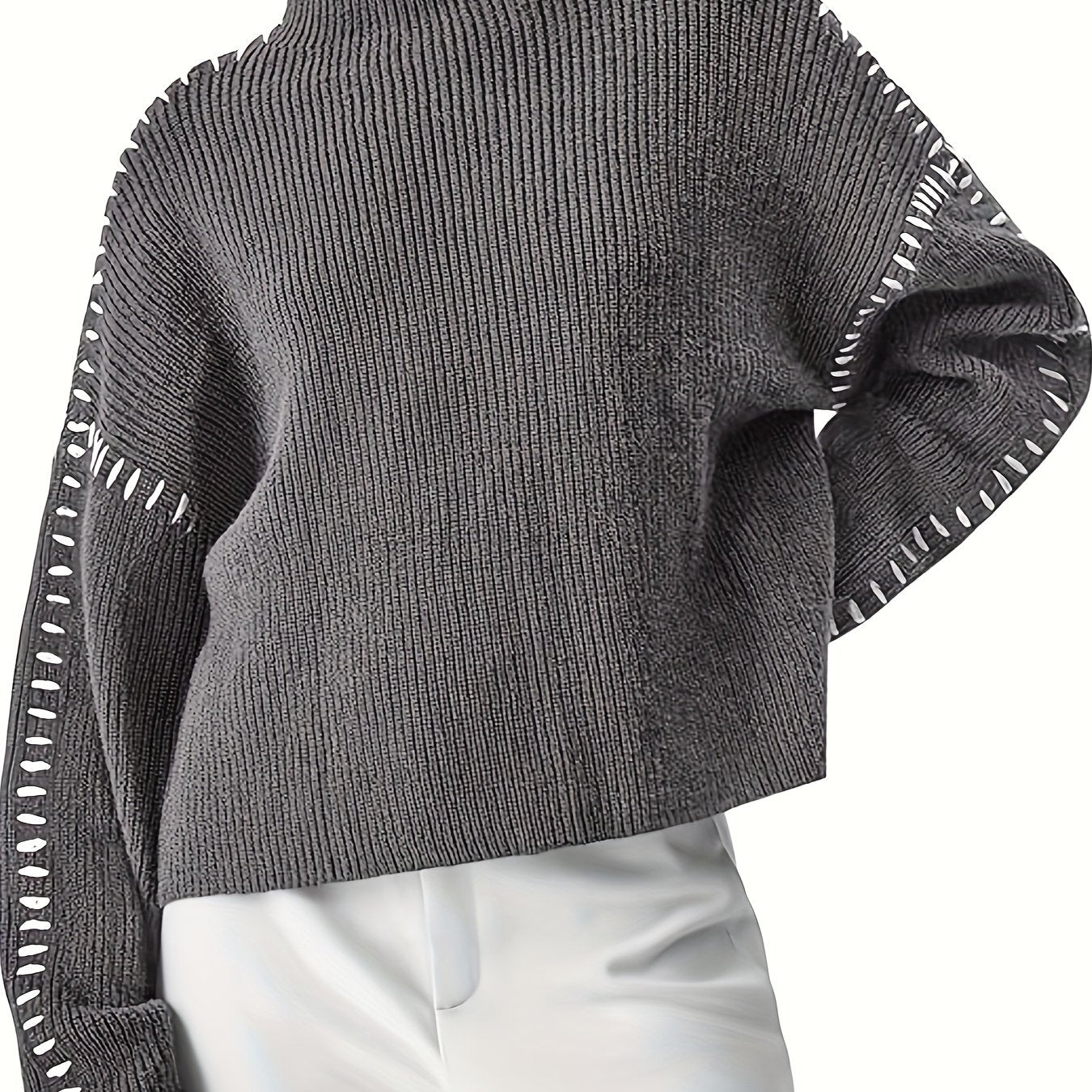 CELINE™ | Chunky High‑Neck Colorblock Winter Sweater