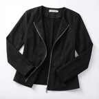 ADELE™ | Casual Zip-Up Round-Neck Leather Jacket