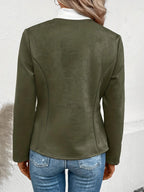 ADELE™ | Casual Zip-Up Round-Neck Leather Jacket