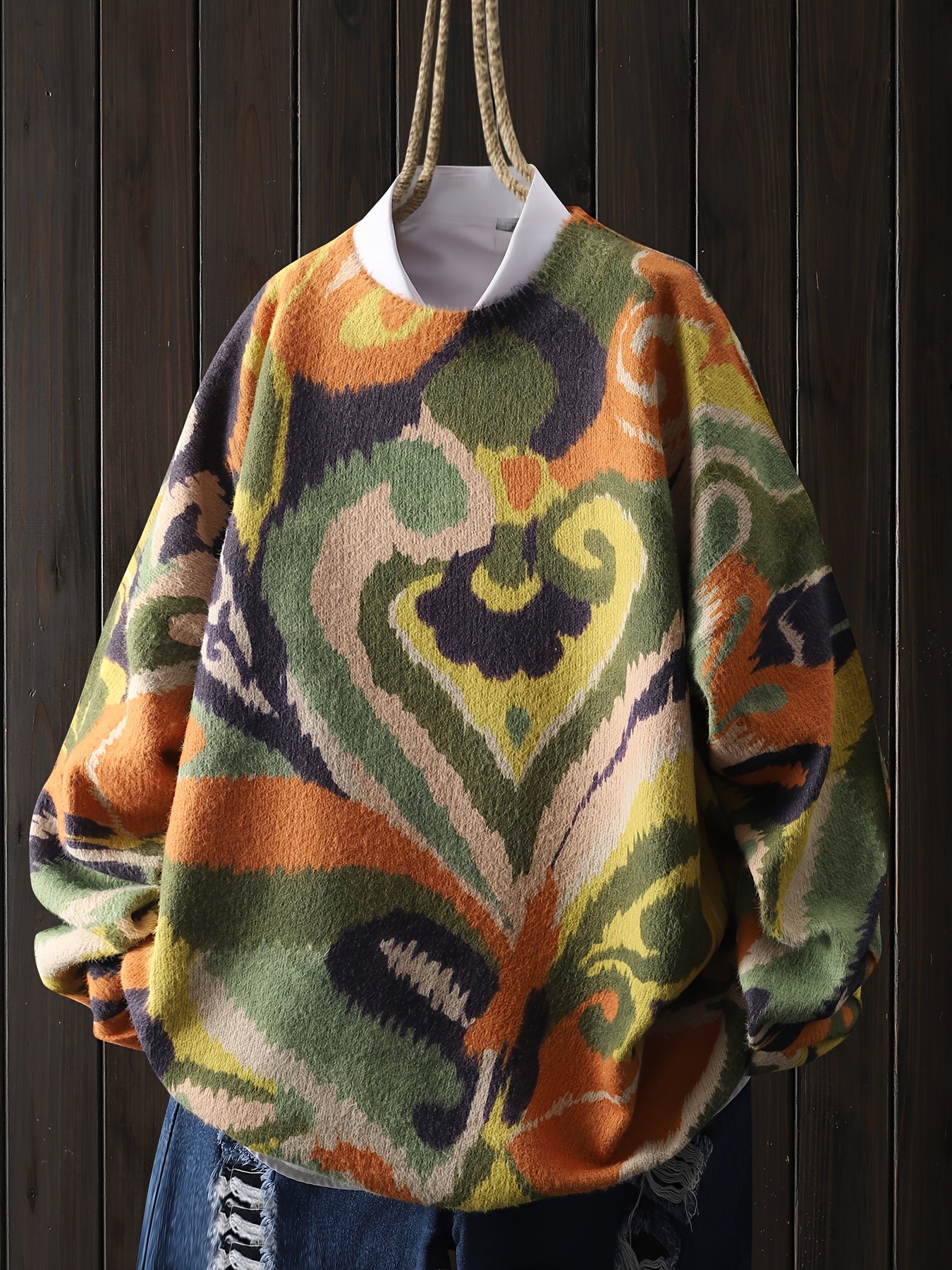 HEARTLY™ | Cozy Fleece Crewneck Heart‑Pattern Sweatshirt