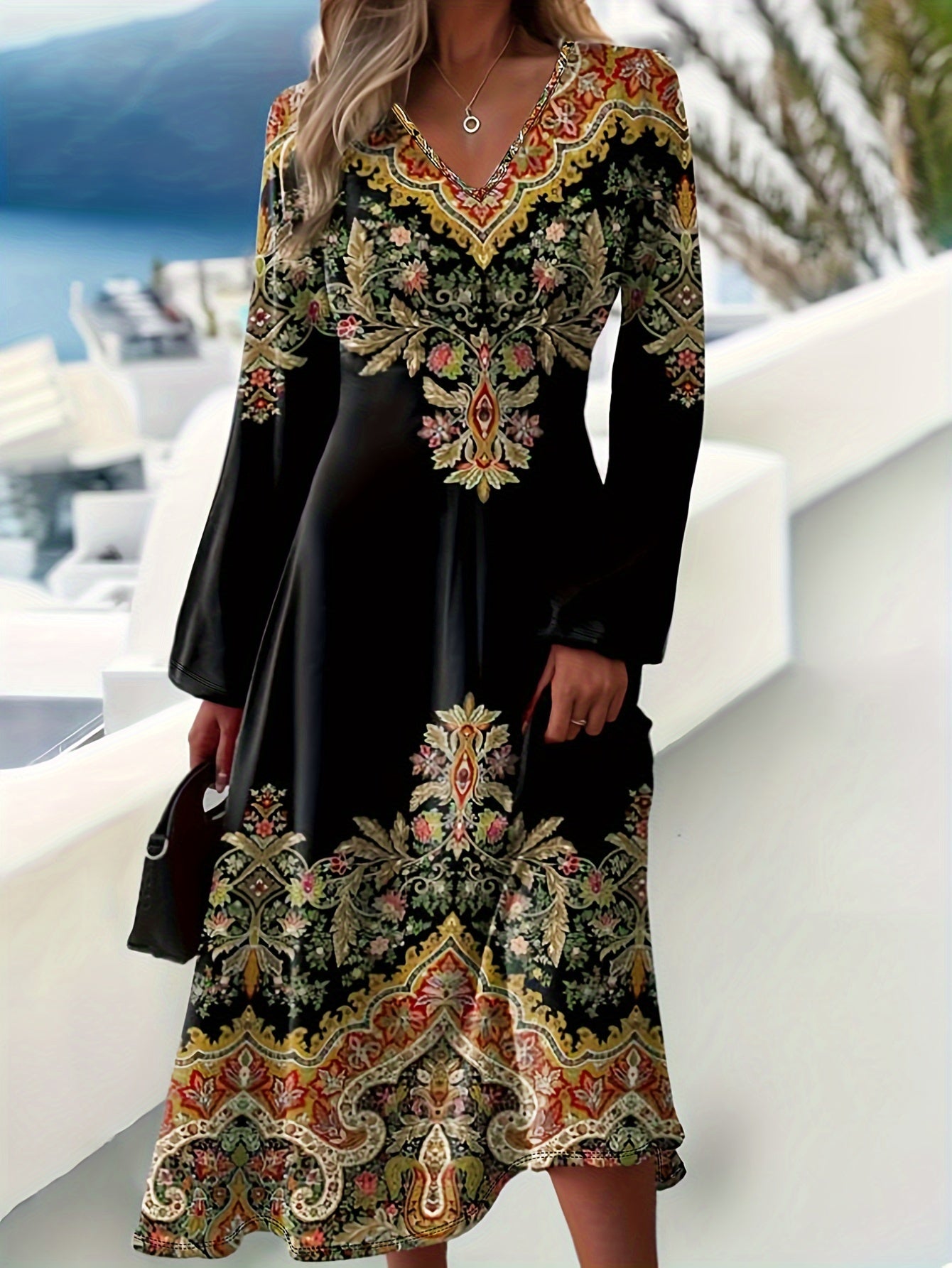 VALENCIA™ | Vintage Paisley Midi Dress