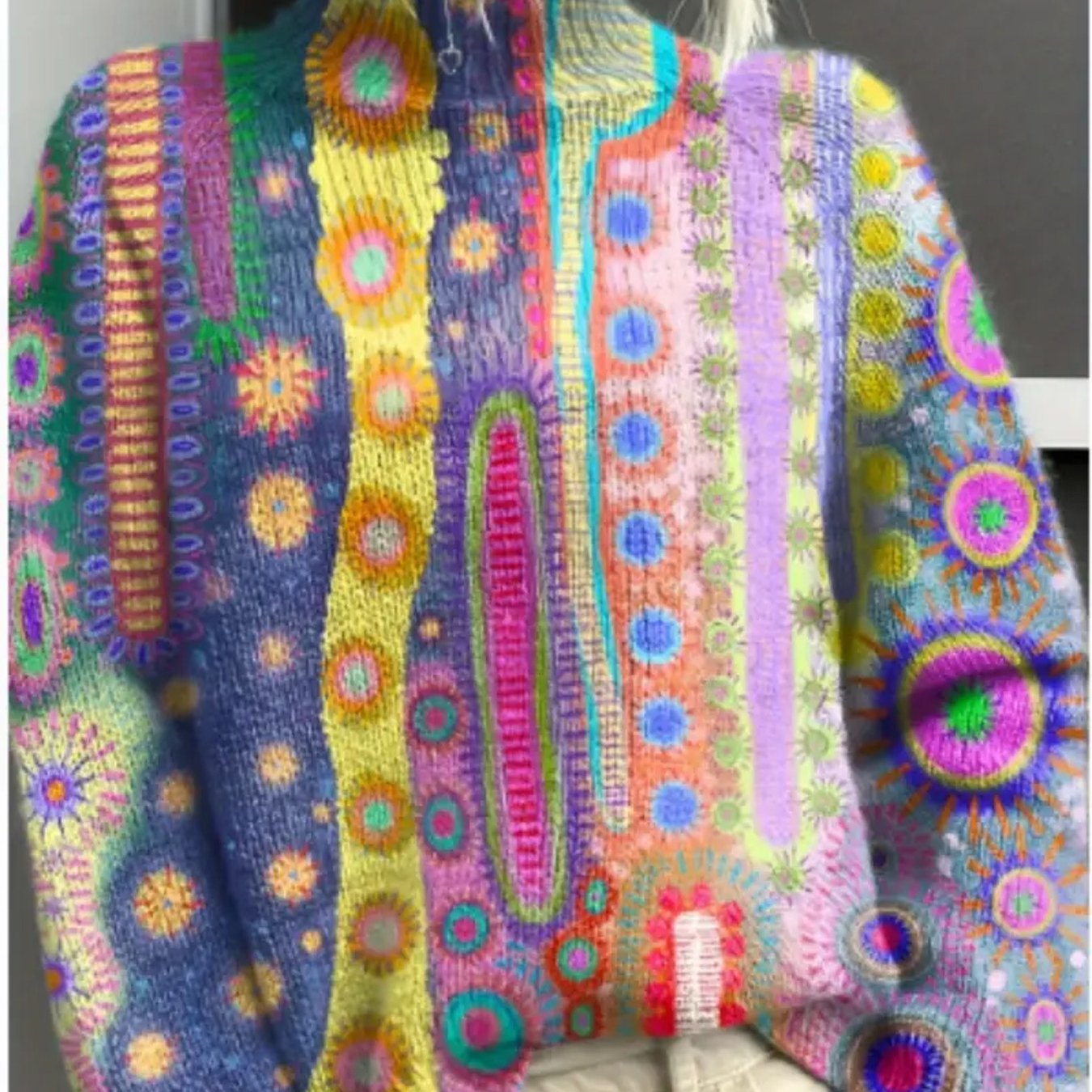 SONOMA™ | Abstract Art Multicolor Turtleneck Sweater