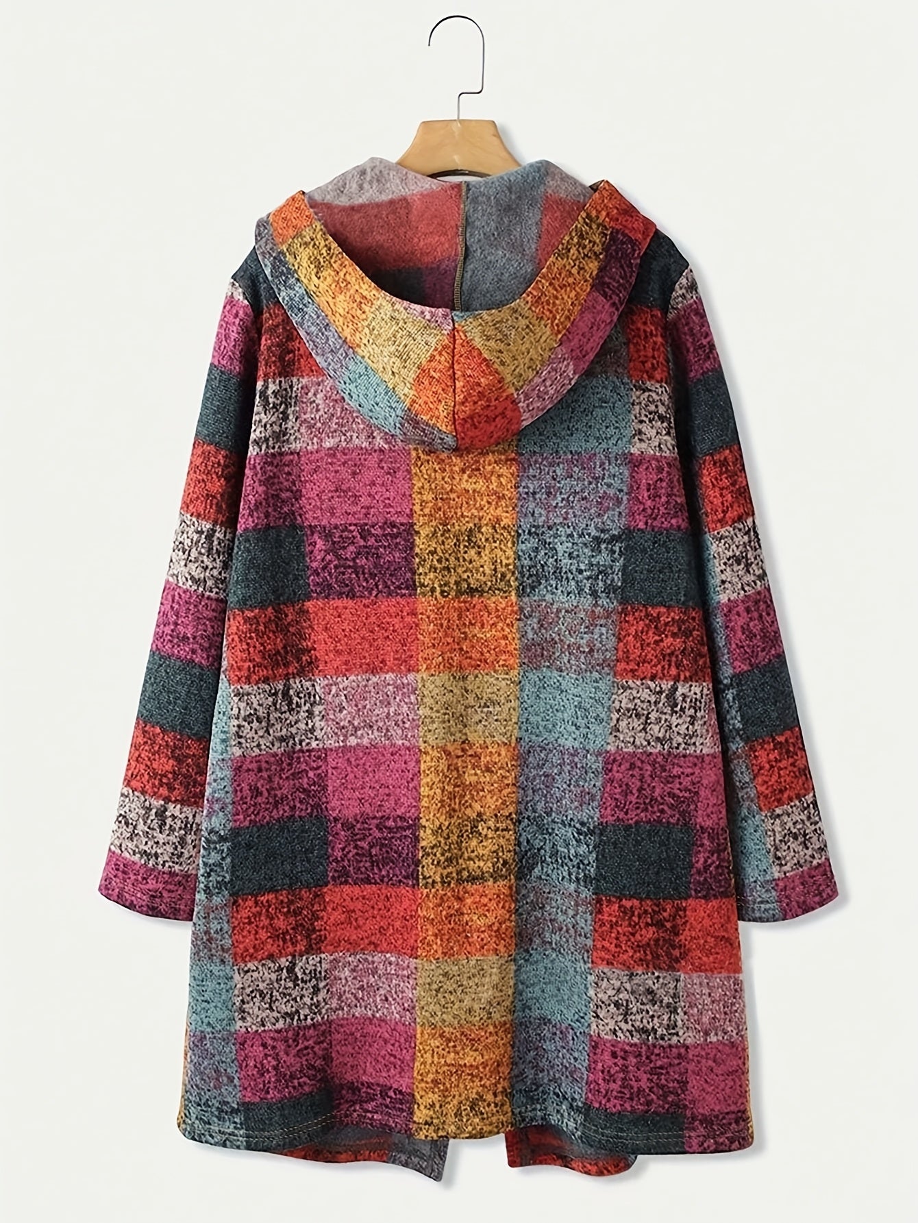 BRIARLYN™ | Colorblock Plaid Hooded Coat