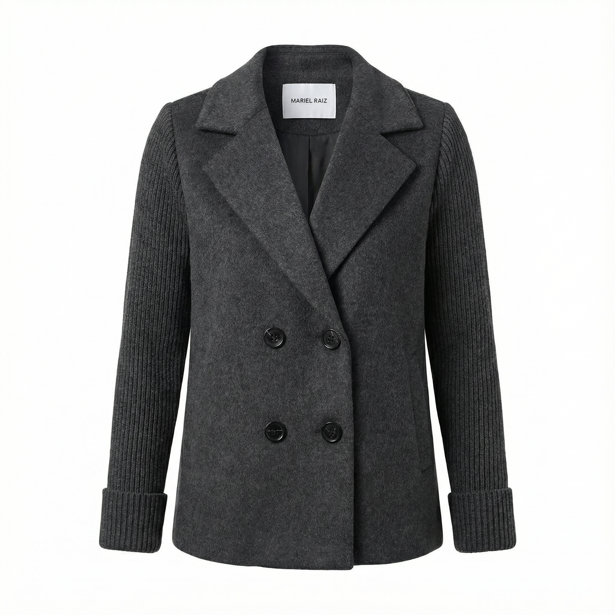 SORELLE™ - Elegant Knit-Sleeve Blazer