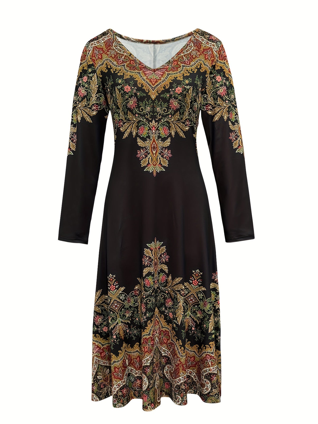 VALENCIA™ | Vintage Paisley Midi Dress