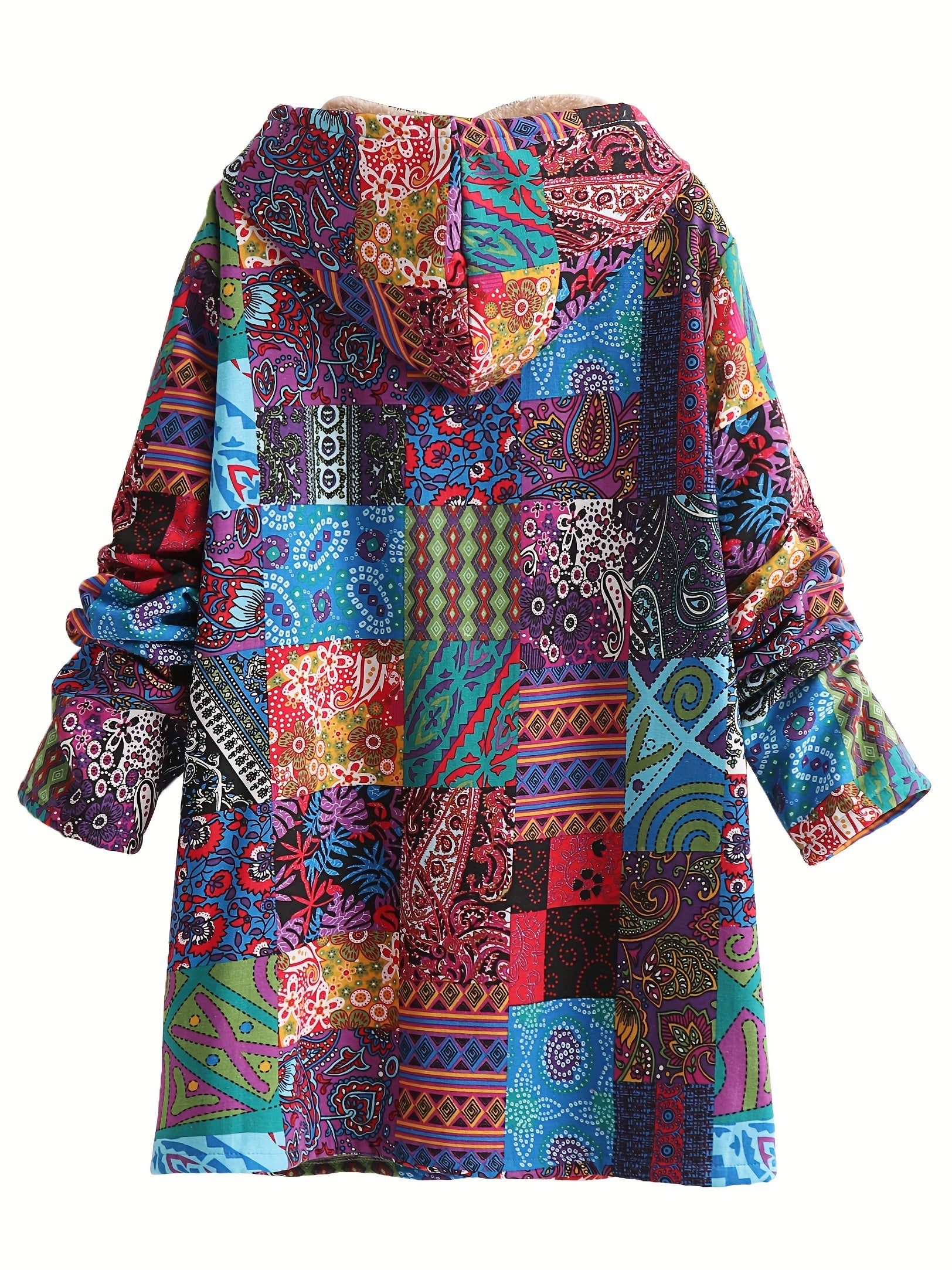 ESMÉLLE™ | Paisley Floral Fleece-Lined Hooded Coat
