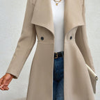 AURELIA™ | Elegant Double-Breasted Khaki Trench Coat